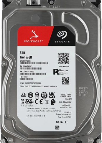 Жесткий диск Seagate 3.5" 6TB IronWolf NAS ST6000VN006 SATA 6Gb/s, 5400rpm, 256MB,