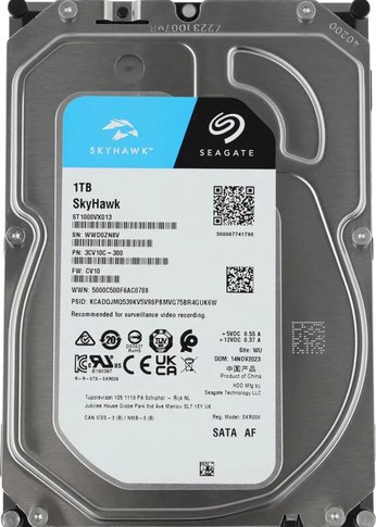 Жесткий диск Seagate SATA-III 1TB ST1000VX013 Video Skyhawk (5400rpm) 256Mb 3.5"