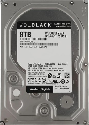 Жесткий диск WD Black 8ТБ 3.5" SATA III